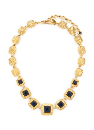模特示范图 - 点击放大 - LANE CRAWFORD VINTAGE ACCESSORIES - Chanel Day Night Gold Toned Metal Quilted Necklace