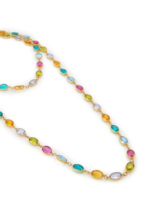 细节 - 点击放大 - LANE CRAWFORD VINTAGE ACCESSORIES - Chanel Oval Crystal Gold Tone Metal Double Chain Necklace