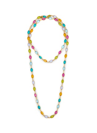 首图 - 点击放大 - LANE CRAWFORD VINTAGE ACCESSORIES - Chanel Oval Crystal Gold Tone Metal Double Chain Necklace