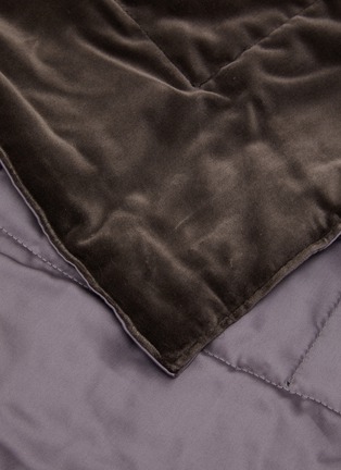 Detail View - 点击放大 - FRETTE - Luxury Cashmere Velvet King Size Bedspread — Mahogany Grey