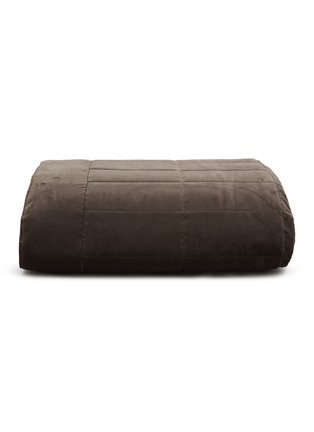 Main View - 点击放大 - FRETTE - Luxury Cashmere Velvet King Size Bedspread — Mahogany Grey