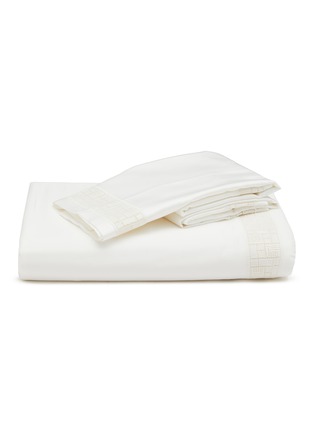 Main View - 点击放大 - FRETTE - Maze Lace King Size Duvet Cover Set — Milk