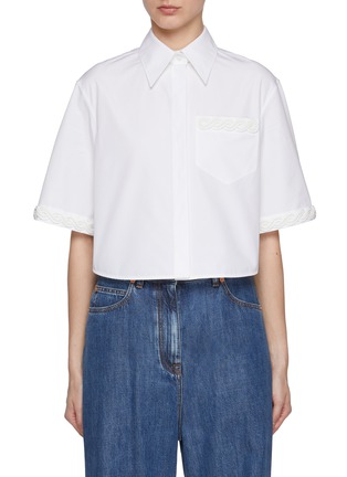 首图 - 点击放大 - VALENTINO GARAVANI - Embroidered Loop Trim Pocket Cotton Shirt