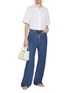 模特儿示范图 - 点击放大 - VALENTINO GARAVANI - Embroidered Loop Trim Pocket Cotton Shirt