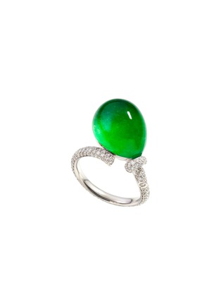 首图 - 点击放大 - VHERNIER - Palloncino Diamond Jade 18K White Gold Mini Ring — EU54