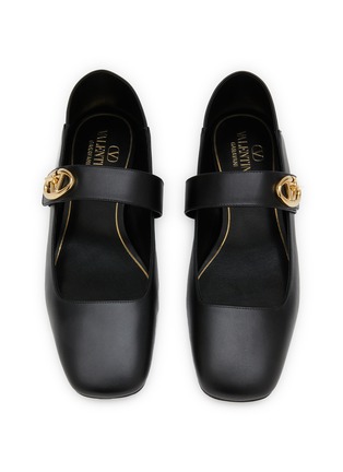 细节 - 点击放大 - VALENTINO GARAVANI - VLogo Locker Leather Ballerina Flats