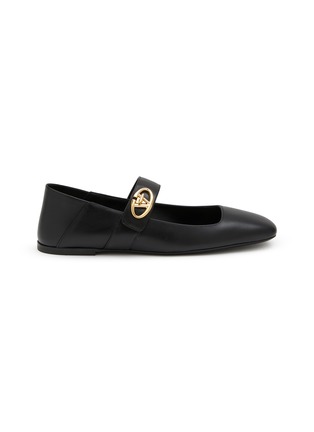 首图 - 点击放大 - VALENTINO GARAVANI - VLogo Locker Leather Ballerina Flats