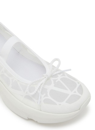 细节 - 点击放大 - VALENTINO GARAVANI - True Actress Toile Iconographe Leather Ballerina Flats