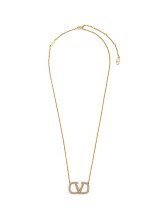 首图 - 点击放大 - VALENTINO GARAVANI - VLogo Signature Strass Brass Necklace