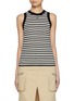 首图 - 点击放大 - MO&CO. - Striped Logo Trim Tank Top