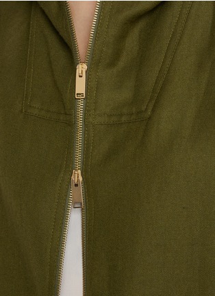  - FABIANA FILIPPI - Hooded Zip Up Linen Wool Windbreaker Jacket