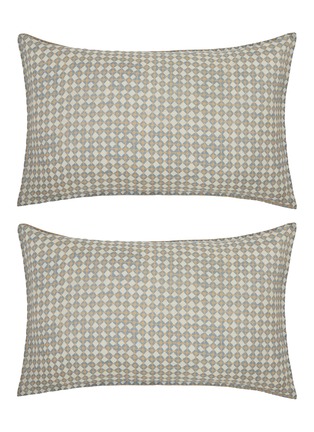 首图 –点击放大 - SOCIETY LIMONTA - Nap Grid Printed Ramie Pillowcase Set of 2 — Juta