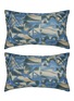 首图 –点击放大 - SOCIETY LIMONTA - Nap Décor Printed Ramie Pillowcase Set of 2 — Cielo