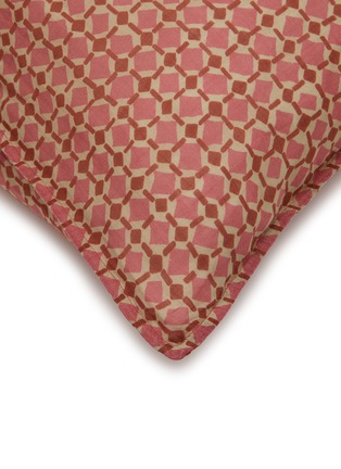 细节 –点击放大 - SOCIETY LIMONTA - Nap Grid Printed Ramie Pillowcase Set of 2 — Fucsia