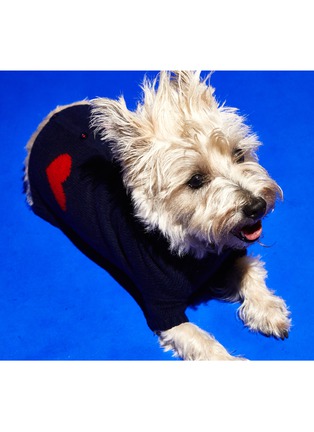 细节 –点击放大 - WARE OF THE DOG - 中号爱心狗狗针织开衫 — 深蓝色/红色