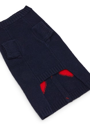 正面 –点击放大 - WARE OF THE DOG - 中号爱心狗狗针织开衫 — 深蓝色/红色