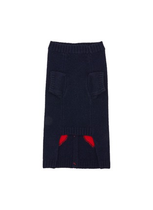  - WARE OF THE DOG - 中号爱心狗狗针织开衫 — 深蓝色/红色