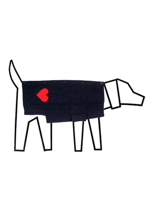  - WARE OF THE DOG - 大号爱心狗狗针织开衫 — 深蓝色/红色