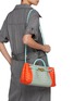 模特儿示范图 - 点击放大 - BOTTEGA VENETA - ANDIAMO 小号拼色编织手提包