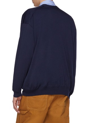 背面 - 点击放大 - COMME DES GARÇONS HOMME - 混羊毛针织开衫
