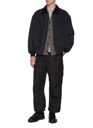 模特儿示范图 - 点击放大 - COMME DES GARÇONS HOMME - 混羊毛针织开衫