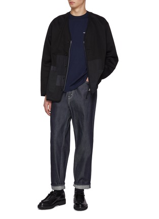 模特儿示范图 - 点击放大 - COMME DES GARÇONS HOMME - 拼布拉链开衫