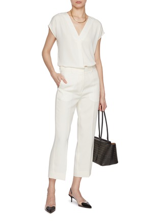 模特儿示范图 - 点击放大 - MARELLA - Sap Sleeve Fluid Satin Blouse