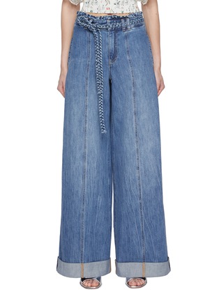首图 - 点击放大 - ALICE + OLIVIA - Harriet Paper Bag Medium Washed Jeans