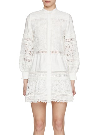 首图 - 点击放大 - ALICE + OLIVIA - Cailin Tiered Cotton Mini Tunic Dress