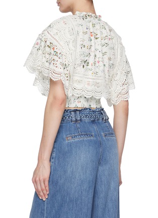 背面 - 点击放大 - ALICE + OLIVIA - Tabitha Lace Cropped Blouse