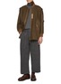 模特儿示范图 - 点击放大 - TECLOR - Flat Front Pleated Cropped Wool Blend Pants