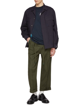 模特儿示范图 - 点击放大 - TECLOR - Notch Lapel Fatigue Safari Jacket