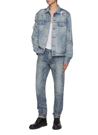 模特儿示范图 - 点击放大 - WASHI - Hishi Utsusemi Cotton Washi Paper Jeans