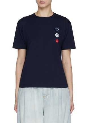 首图 - 点击放大 - JOSHUA’S - Smiley Face Pixel Cotton T-Shirt