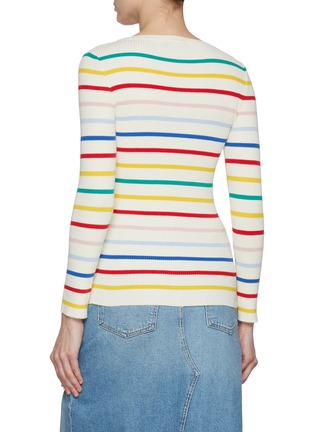 背面 - 点击放大 - JOSHUA’S - Striped Pixel Ribbed Knit Sweater