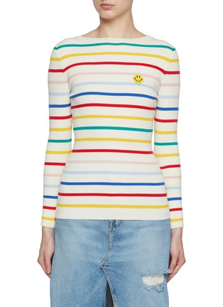 首图 - 点击放大 - JOSHUA’S - Striped Pixel Ribbed Knit Sweater