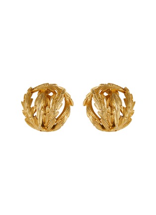 首图 - 点击放大 - LANE CRAWFORD VINTAGE ACCESSORIES - Castlecliff Gold Toned Plant Shaped Earrings