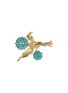 首图 - 点击放大 - LANE CRAWFORD VINTAGE ACCESSORIES - Gold Toned Blue Diamante Flower Brooch
