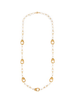 首图 - 点击放大 - LANE CRAWFORD VINTAGE ACCESSORIES - Trifari Faux Pearl Gold Toned Beaded Necklace