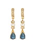 首图 - 点击放大 - LANE CRAWFORD VINTAGE ACCESSORIES - Unsigned Gold Toned Diamante Faux Pearls Dangling Earrings