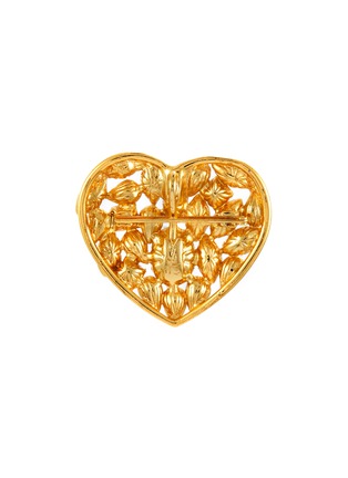 模特示范图 - 点击放大 - LANE CRAWFORD VINTAGE ACCESSORIES - YSL Gold Toned Heart Pendant Brooch