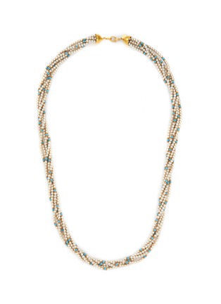 首图 - 点击放大 - LANE CRAWFORD VINTAGE ACCESSORIES - Joan Rivers Gold Toned Faux Pearls Faux Turquoise Beads Long Muiti Strand Necklace