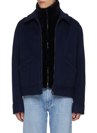 首图 - 点击放大 - FABIO GAVAZZI - Zip up Cashmere Plucked Mink Bib Bomber Jacket