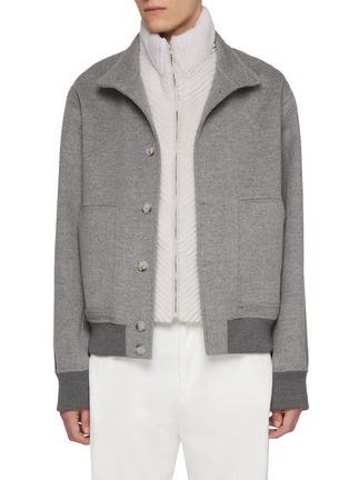 首图 - 点击放大 - FABIO GAVAZZI - Button up Cashmere Mink Bib Bomber Jacket