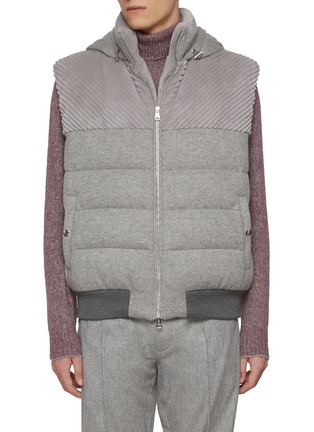 首图 - 点击放大 - FABIO GAVAZZI - Zip up Padded Cashmere Jersey Mink Vest