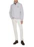 模特儿示范图 - 点击放大 - MAISON LABICHE - Placide Mini Manufacture Half Zip Cotton Sweater