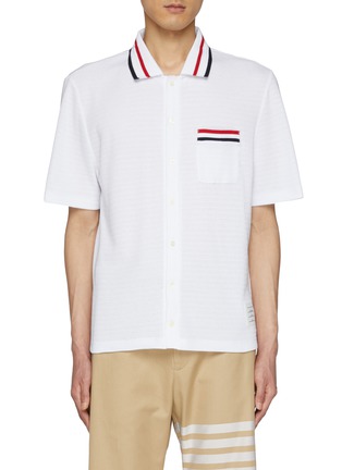首图 - 点击放大 - THOM BROWNE - 三色条纹纽扣衬衫