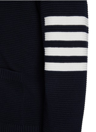  - THOM BROWNE - 棉麻针织开襟毛衣