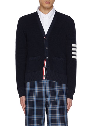 首图 - 点击放大 - THOM BROWNE - 棉麻针织开襟毛衣