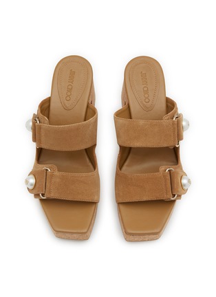 细节 - 点击放大 - JIMMY CHOO - Fayence 95 Leather Wedge Sandals